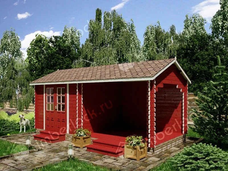 Садовый домик с верандой С-33-3