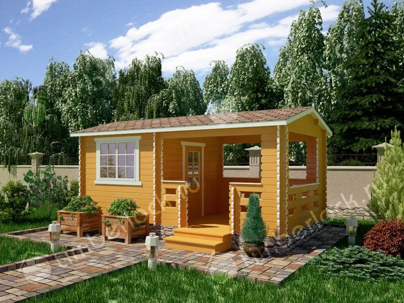 Садовый домик с верандой С-325-2