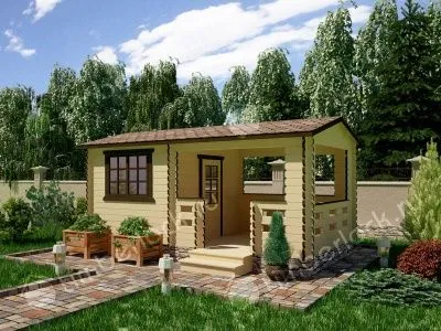 Садовый домик с верандой С-325-2