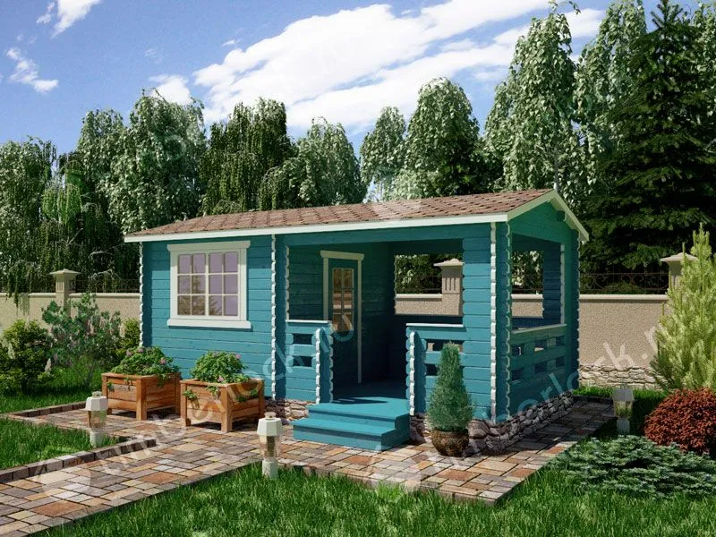Садовый домик с верандой С-325-2