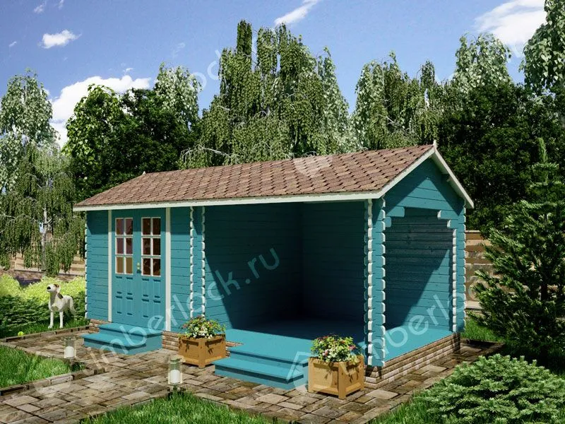Садовый домик с верандой С-33-3