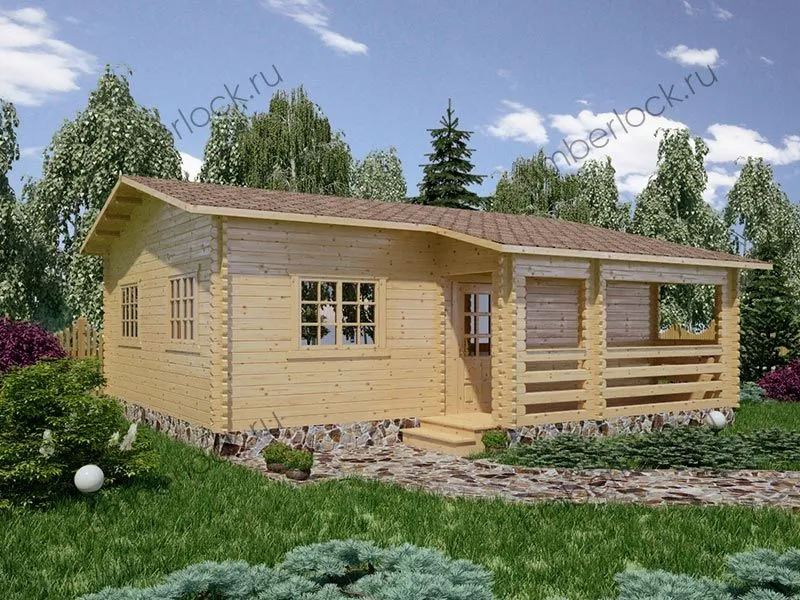Дачный домик из бруса Д-758-1