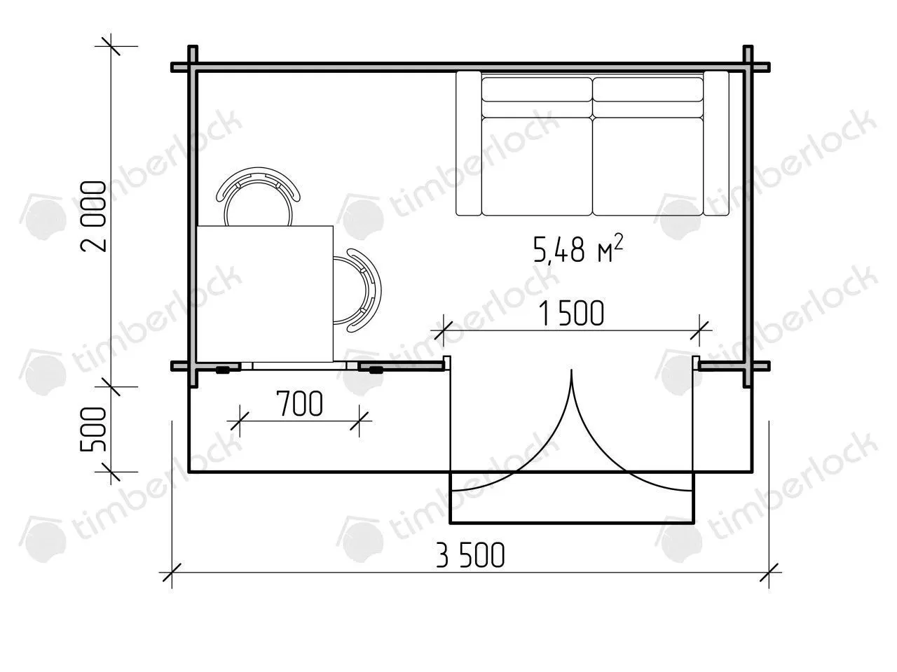 Хозблок из бруса Х-235