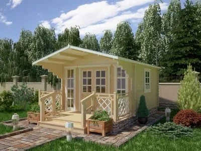 Садовый домик с верандой С-3838-3