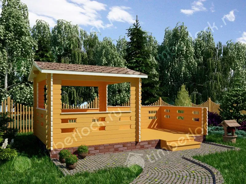 Беседка прямоугольная Б-33-4