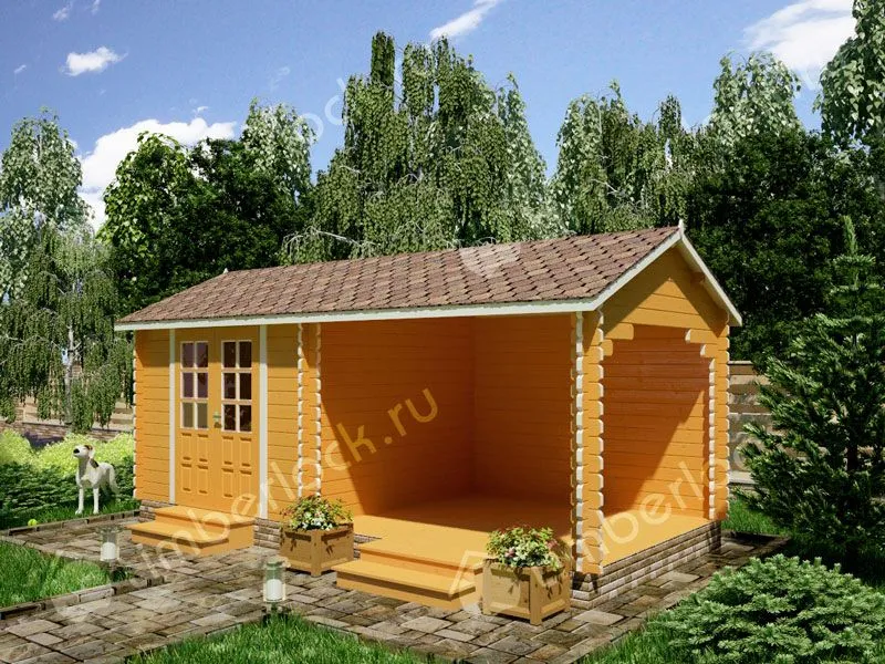 Садовый домик с верандой С-33-3