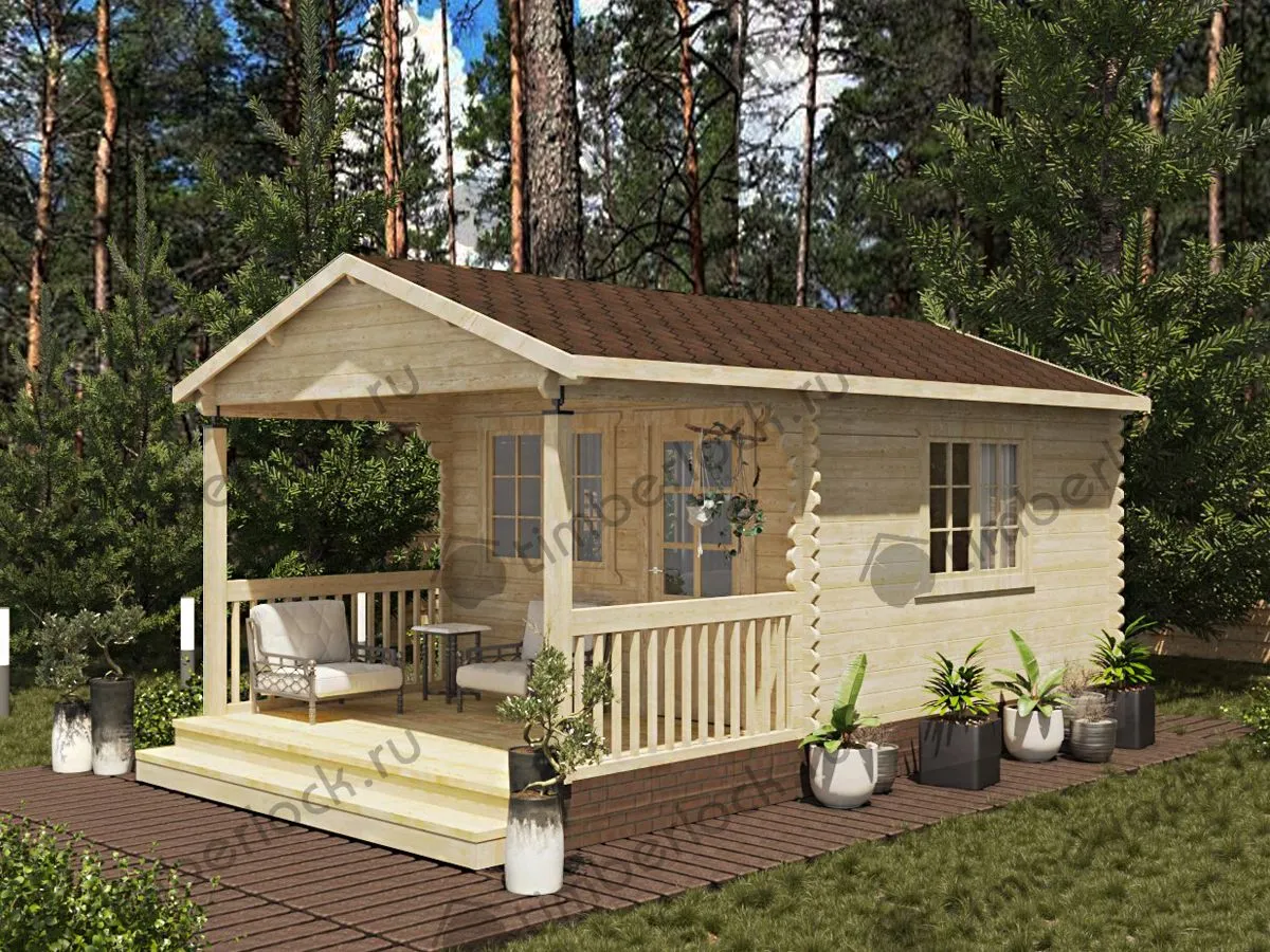 Садовый домик с верандой С-354-2