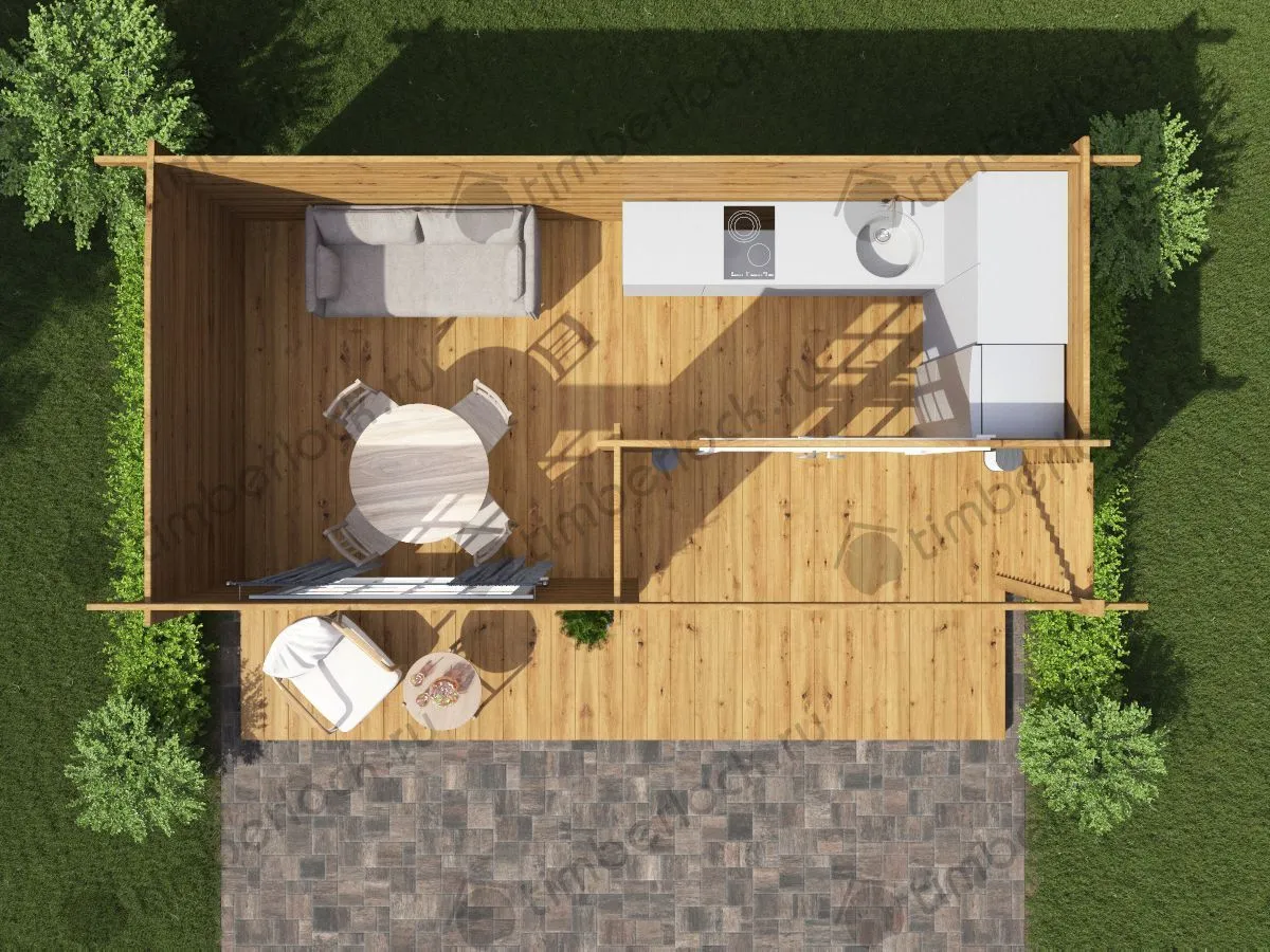 Садовый домик с террасой С-63