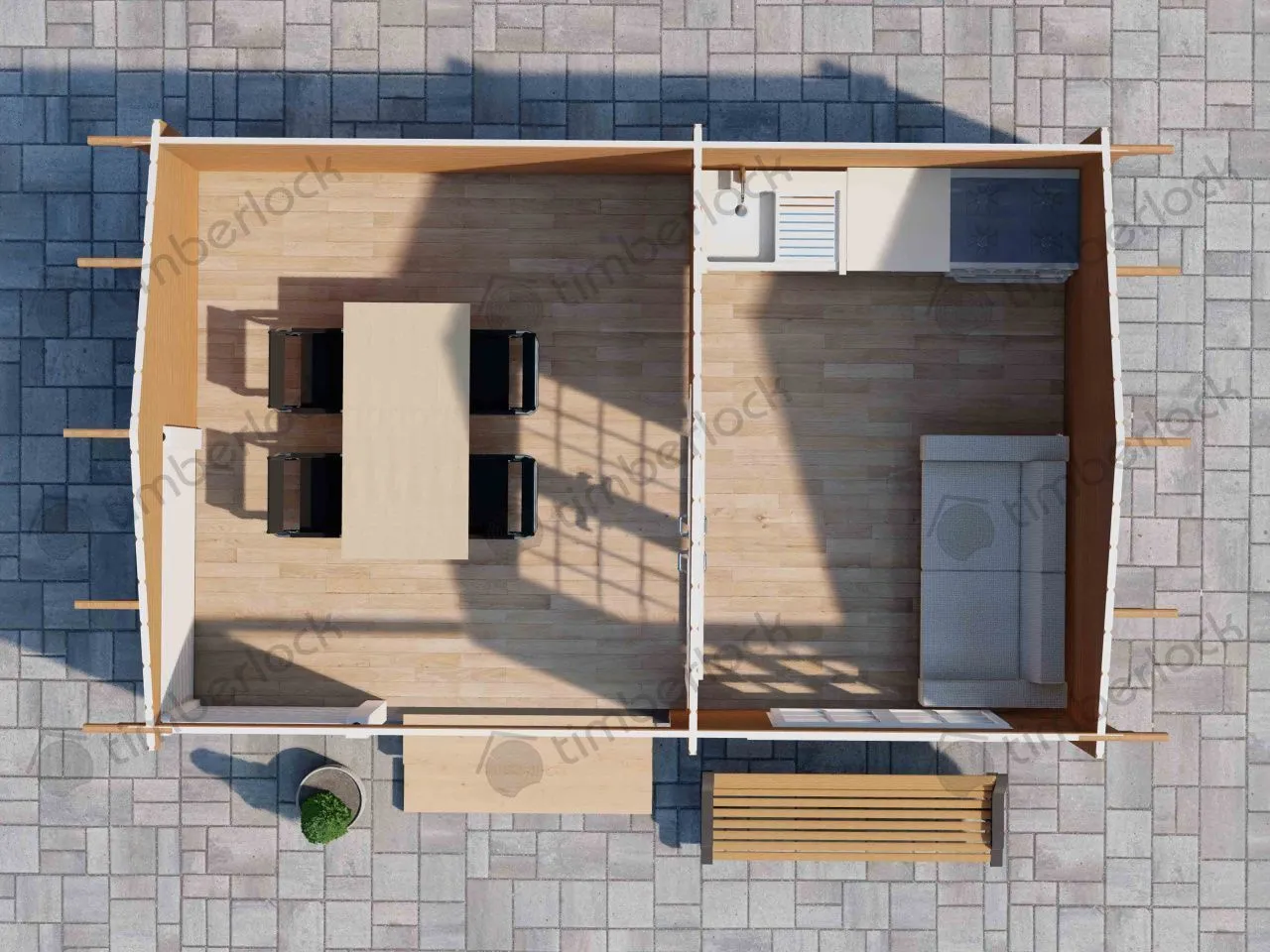 Садовый домик с террасой С-5535