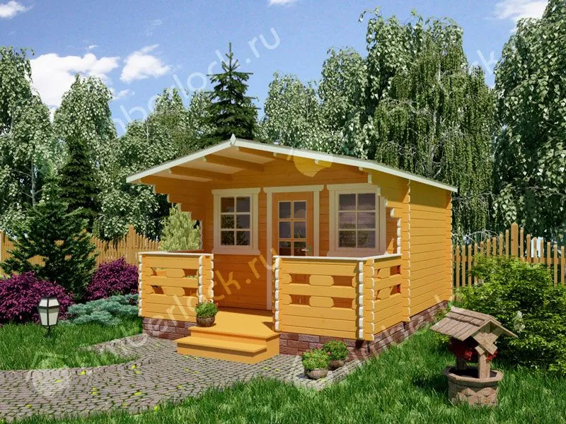 Садовый домик с верандой С-383-2