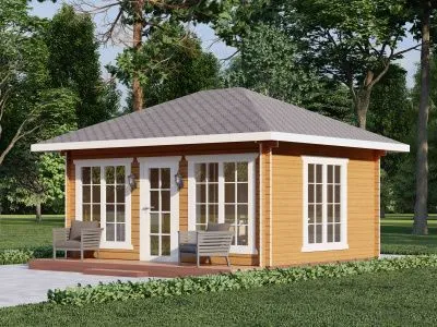 Садовый домик 5х4 с 4-скатной крышей С-54-2