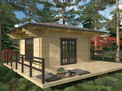 Беседка закрытая Б-45ЯП  (японский стиль)