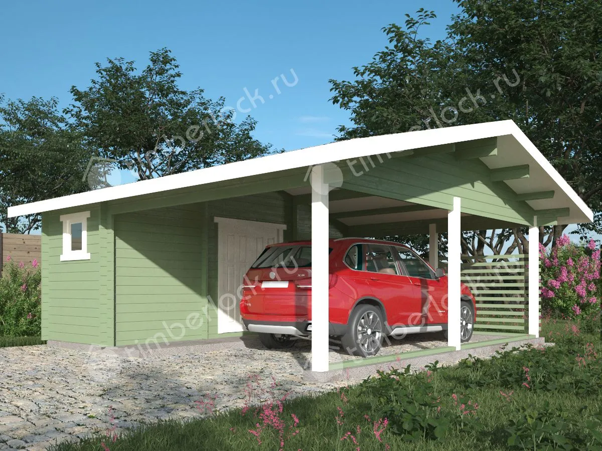 Деревянный навес для авто Н-66