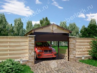 Деревянный навес для авто 6х3 (шпалера)