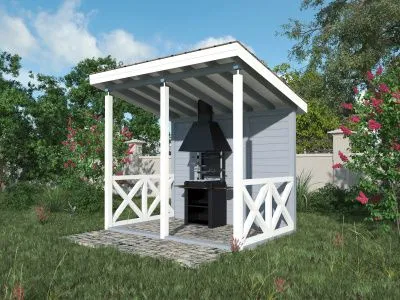 Беседка с мангалом-навес БН-23