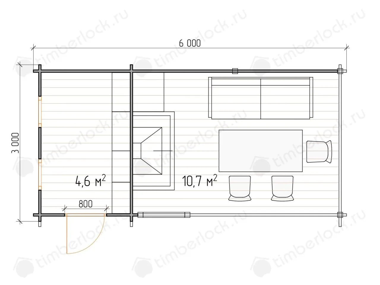 Беседка с хозблоком Б-63