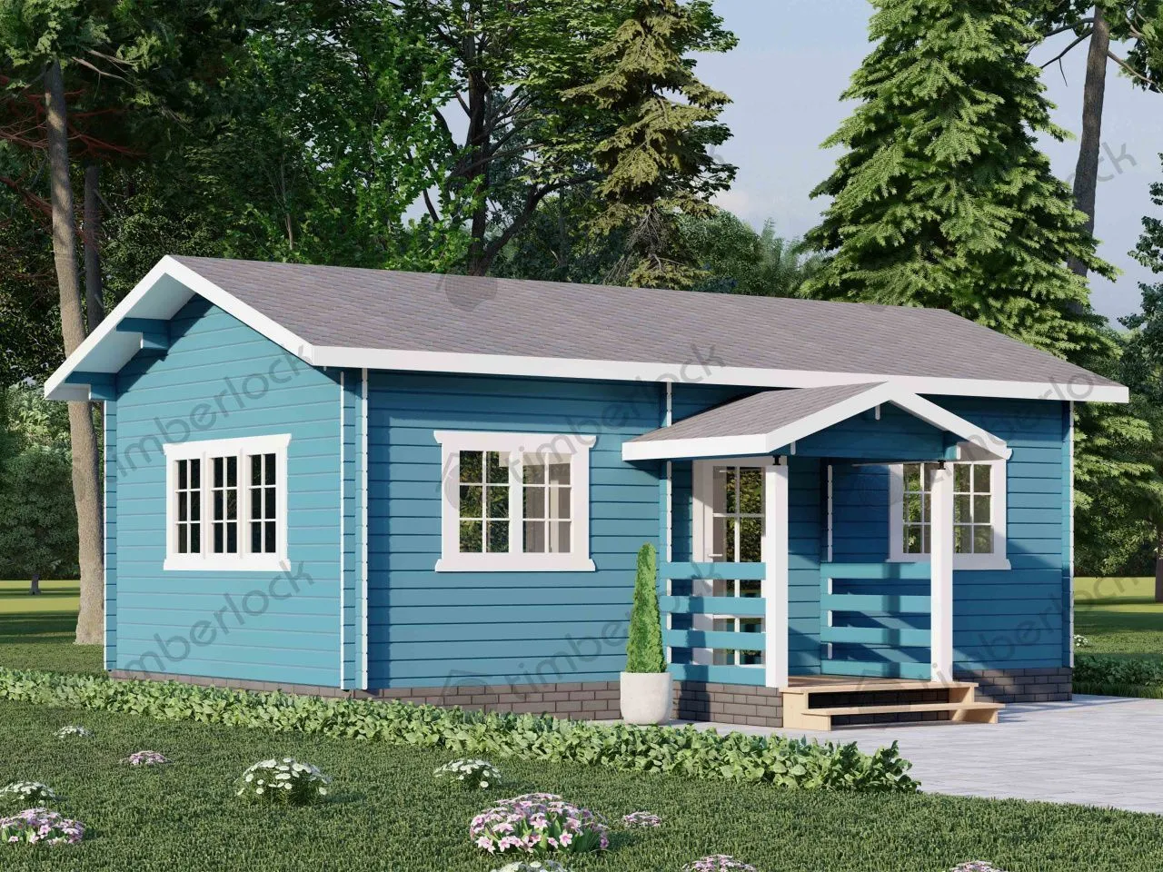 Дачный дом с крыльцом Д-4575