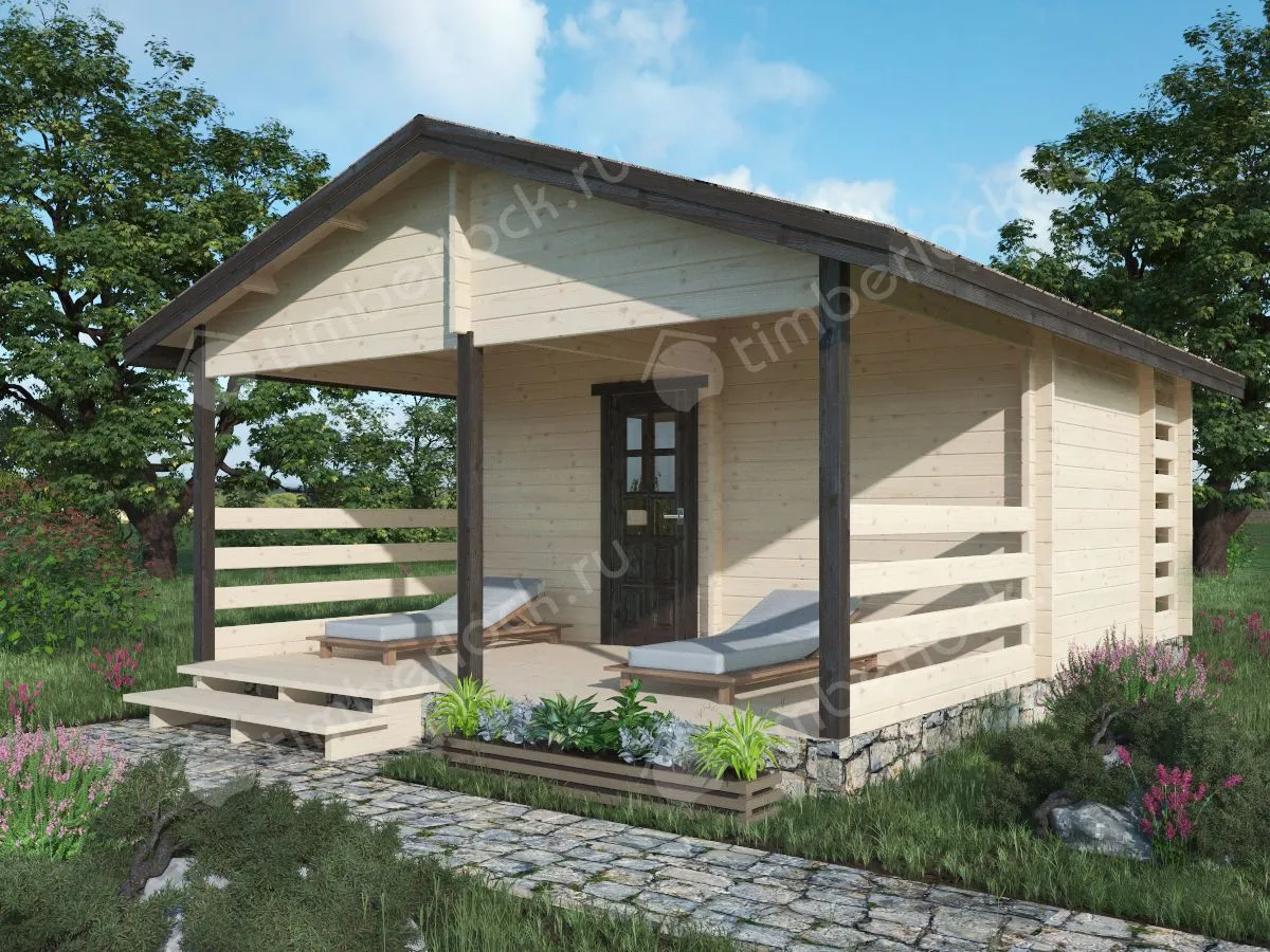 Дачная баня из бруса БА-65