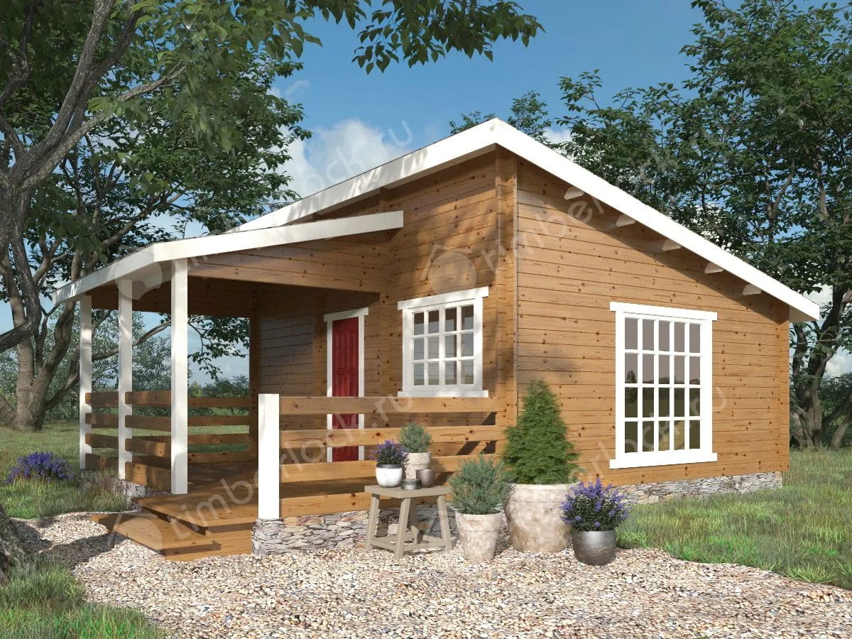 Дачный дом с верандой Д-756