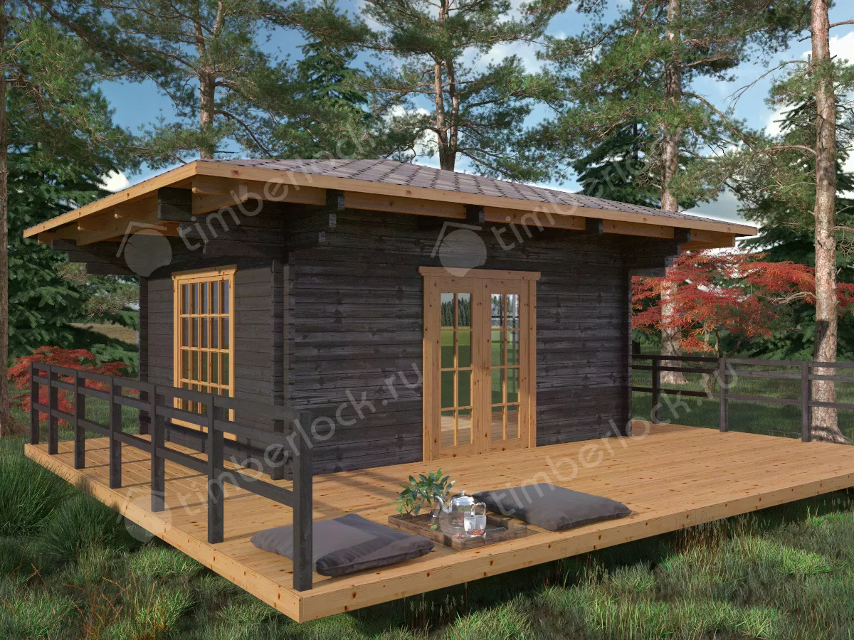 Беседка закрытая Б-45ЯП  (японский стиль)
