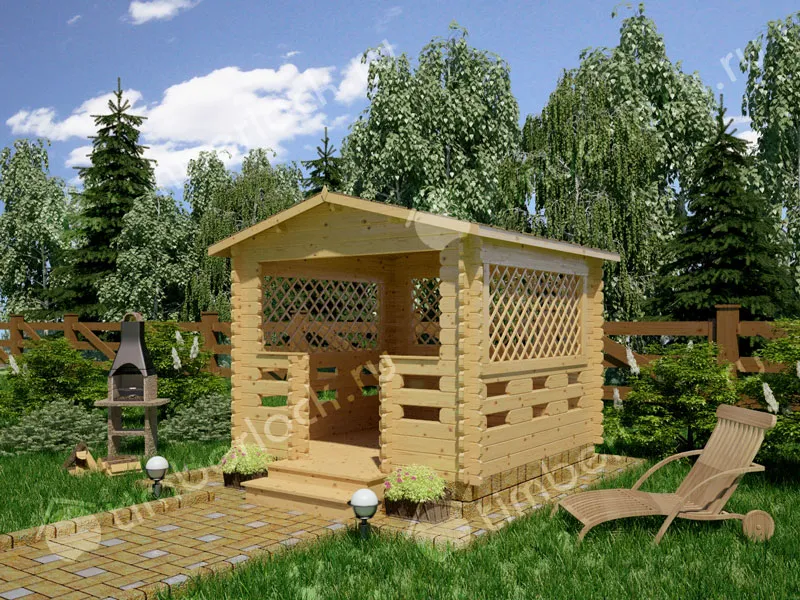 Беседка деревянная садовая Б-33-7