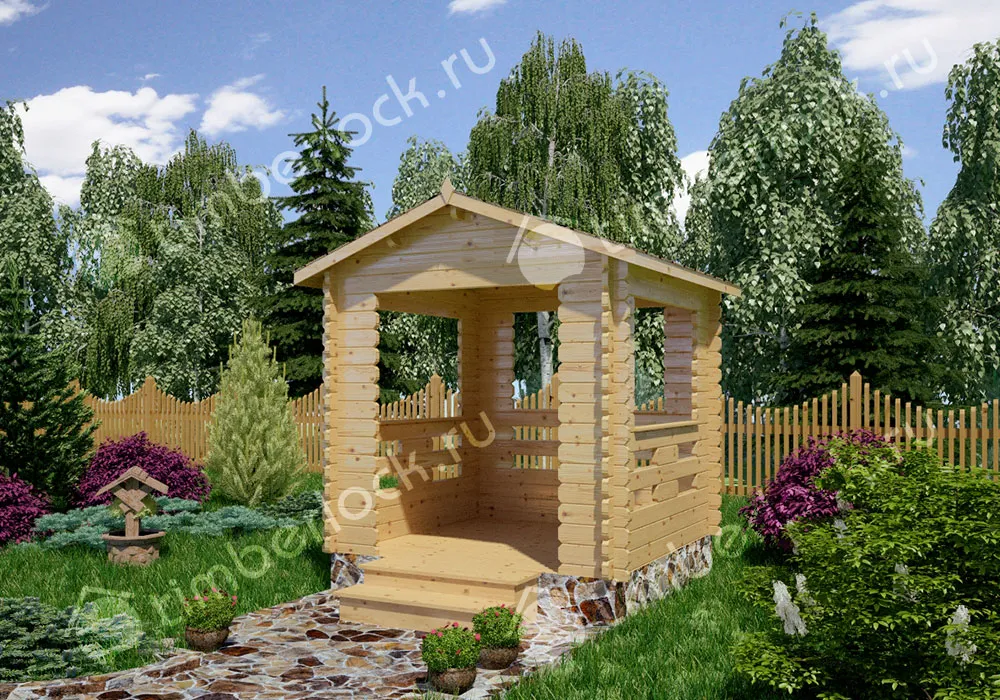 Беседка деревянная Б-2525