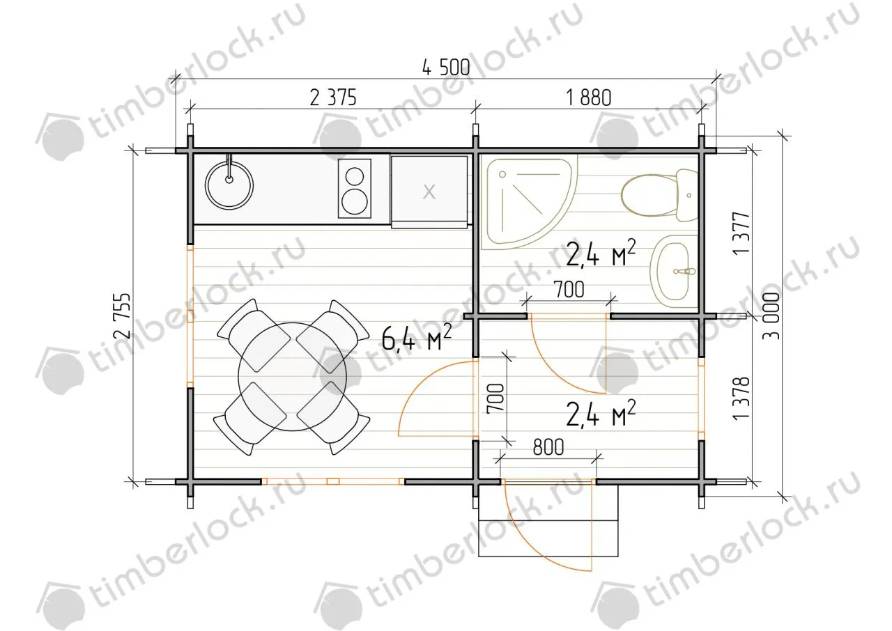Садовый домик 3х4,5м
