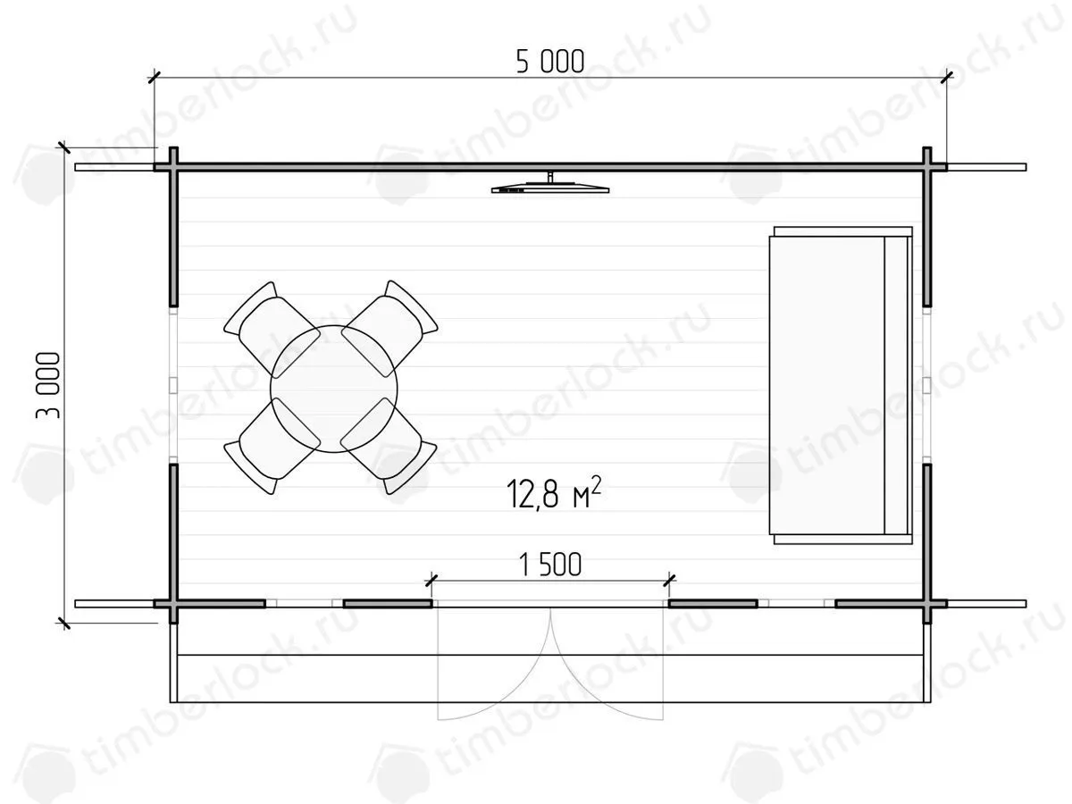 Беседка односкатная Б-35-1
