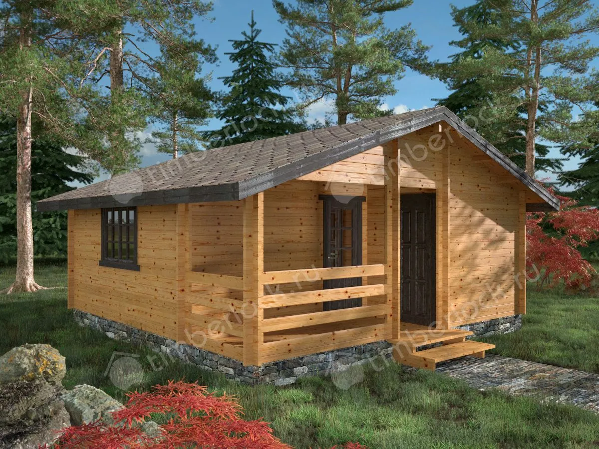 Дачная баня из бруса БА-66