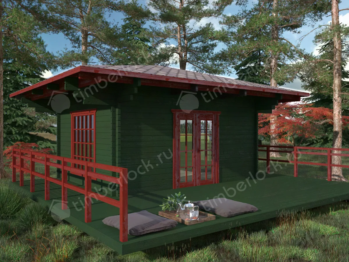 Беседка закрытая Б-45ЯП  (японский стиль)
